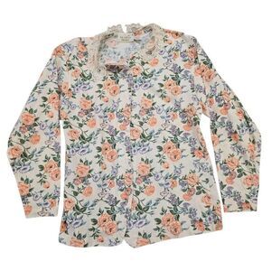 Victoria's Secret Top Vintage VTG Women's Small Floral 100% Cotton Embroidered C